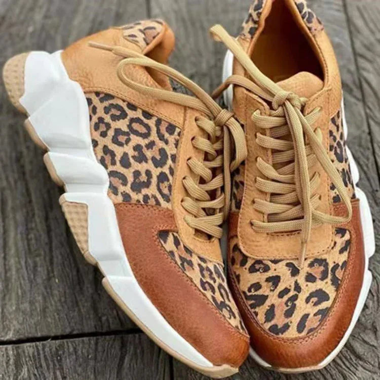 Platform Low-top Casual Shoes Round Toe Front Lace-up Color Matching - Dazzling Beauty Solution