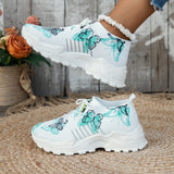 Women’s Butterfly Print Mesh Sneakers – Casual Flat Sports Shoes - Dazzling Beauty Solution