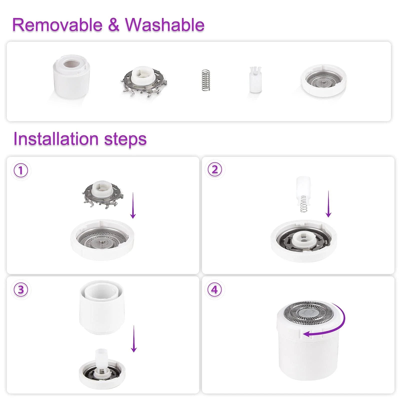 4-in-1 Electric Razor for Women – Safe, Painless & Portable Hair Removal