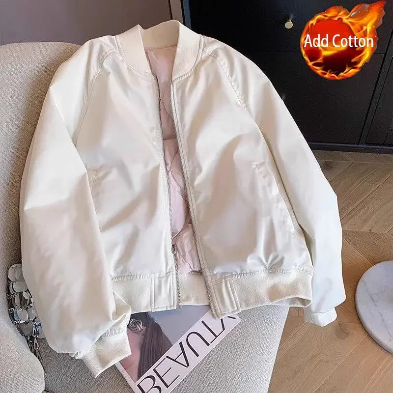 Women’s Cotton Bomber Jacket – Casual Aviator Coat - Dazzling Beauty Solution