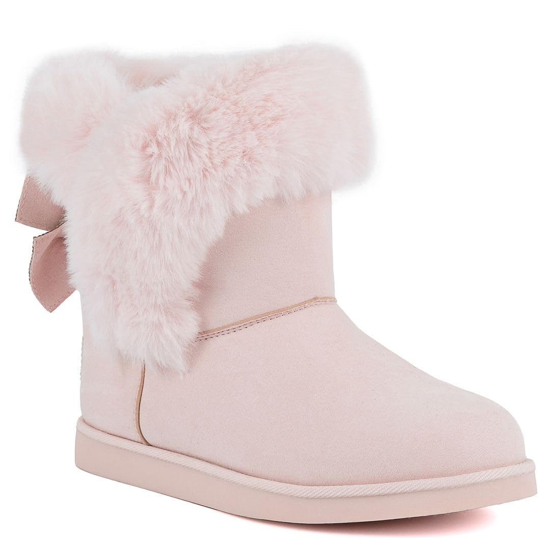 Juicy Couture Women's Slip-On Winter Snow Boots | Faux Fur Lined | Warm Fashion Booties | Sizes 5–12