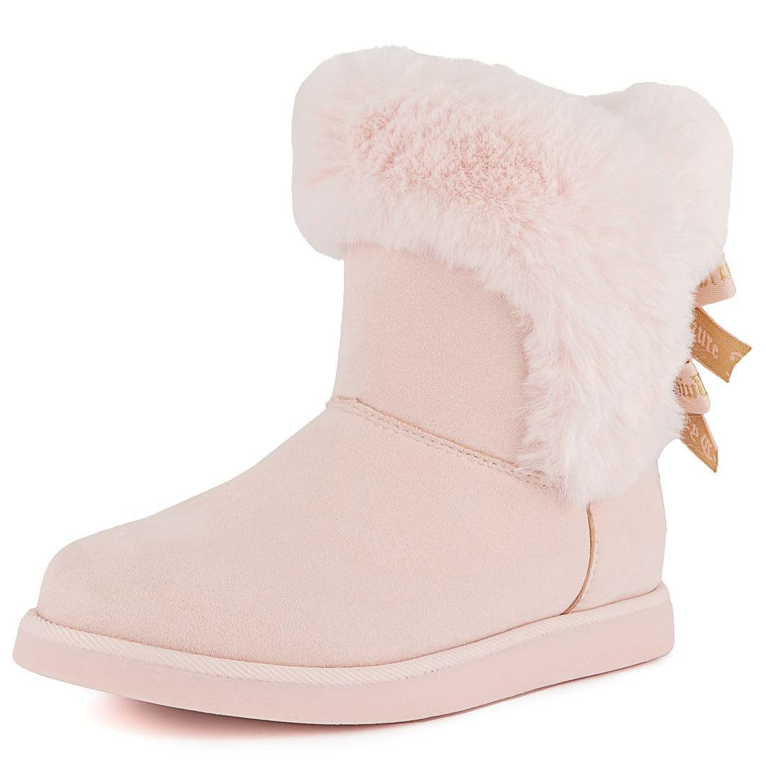 Juicy Couture Women's Slip-On Winter Snow Boots | Faux Fur Lined | Warm Fashion Booties | Sizes 5–12