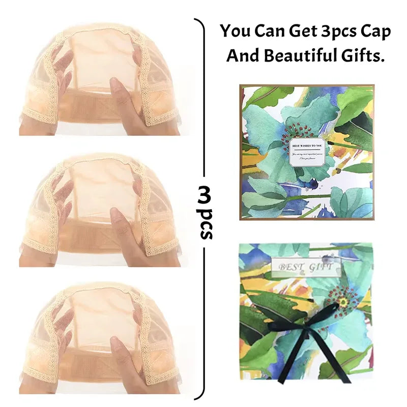 3-Piece Anti-Slip Wig Cap Set – Available in Black, Light, or Brown - Dazzling Beauty Solution