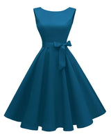 Women's Boatneck Sleeveless Swing Vintage 1950s Cocktail Dress