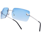 Y2K Rimless Rectangle Sunglasses | Butterfly Frameless Tinted Lens | UV400 | 6 Colors