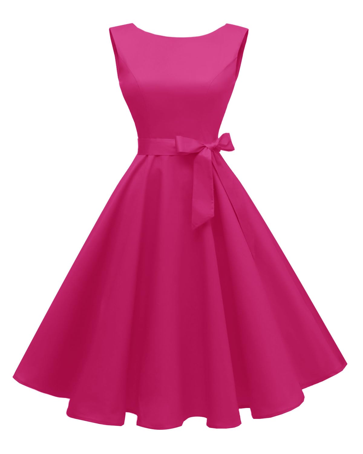 Women's Boatneck Sleeveless Swing Vintage 1950s Cocktail Dress