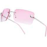 Y2K Rimless Rectangle Sunglasses | Butterfly Frameless Tinted Lens | UV400 | 6 Colors