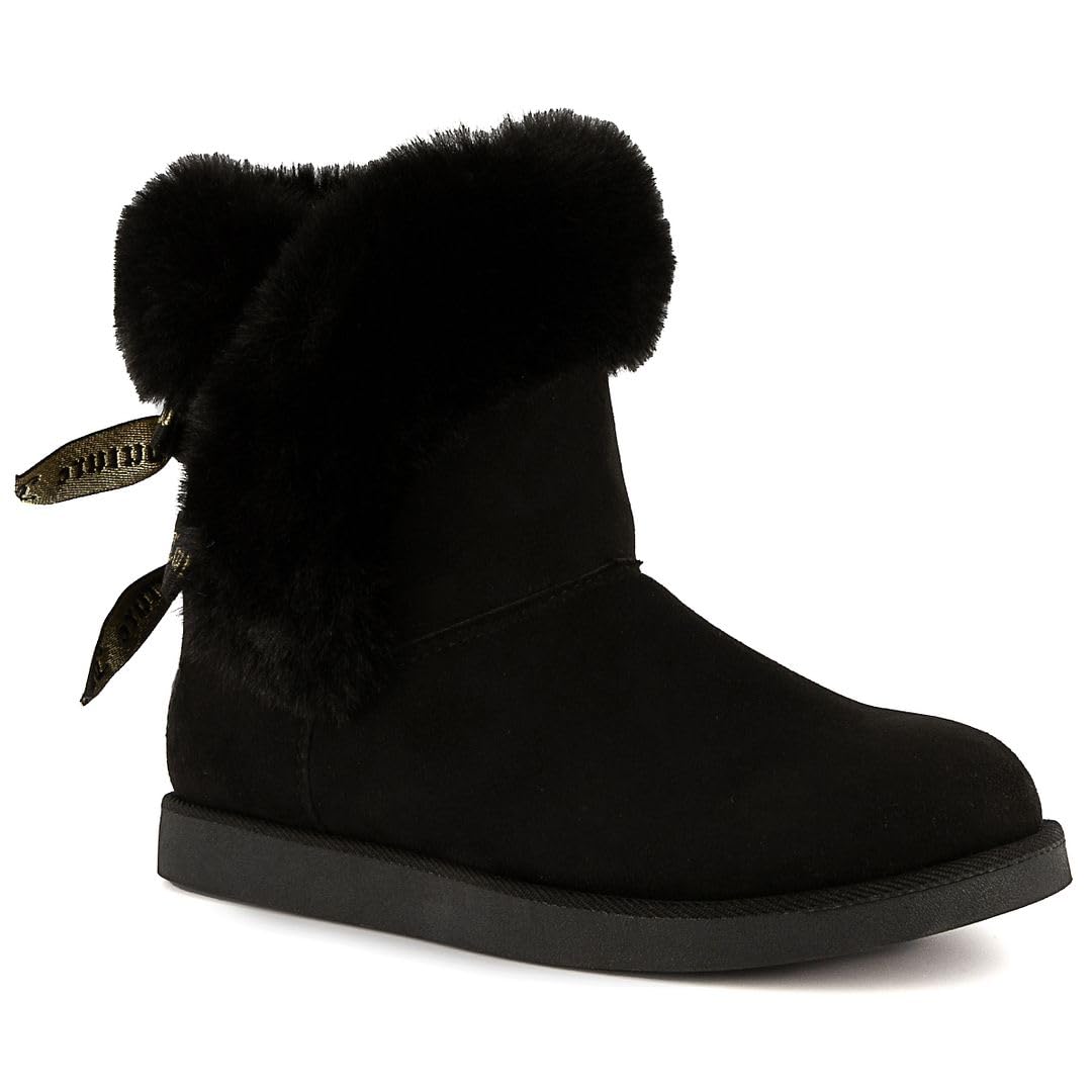 Juicy Couture Women's Slip-On Winter Snow Boots | Faux Fur Lined | Warm Fashion Booties | Sizes 5–12