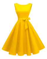 Women's Boatneck Sleeveless Swing Vintage 1950s Cocktail Dress