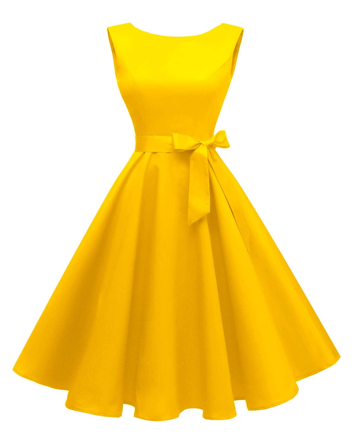 Women's Boatneck Sleeveless Swing Vintage 1950s Cocktail Dress