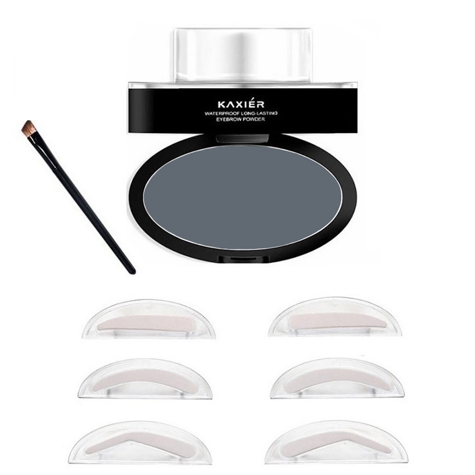 Waterproof Eyebrow Stamp Powder Kit with Stencils & Mirror