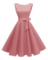 Women's Boatneck Sleeveless Swing Vintage 1950s Cocktail Dress