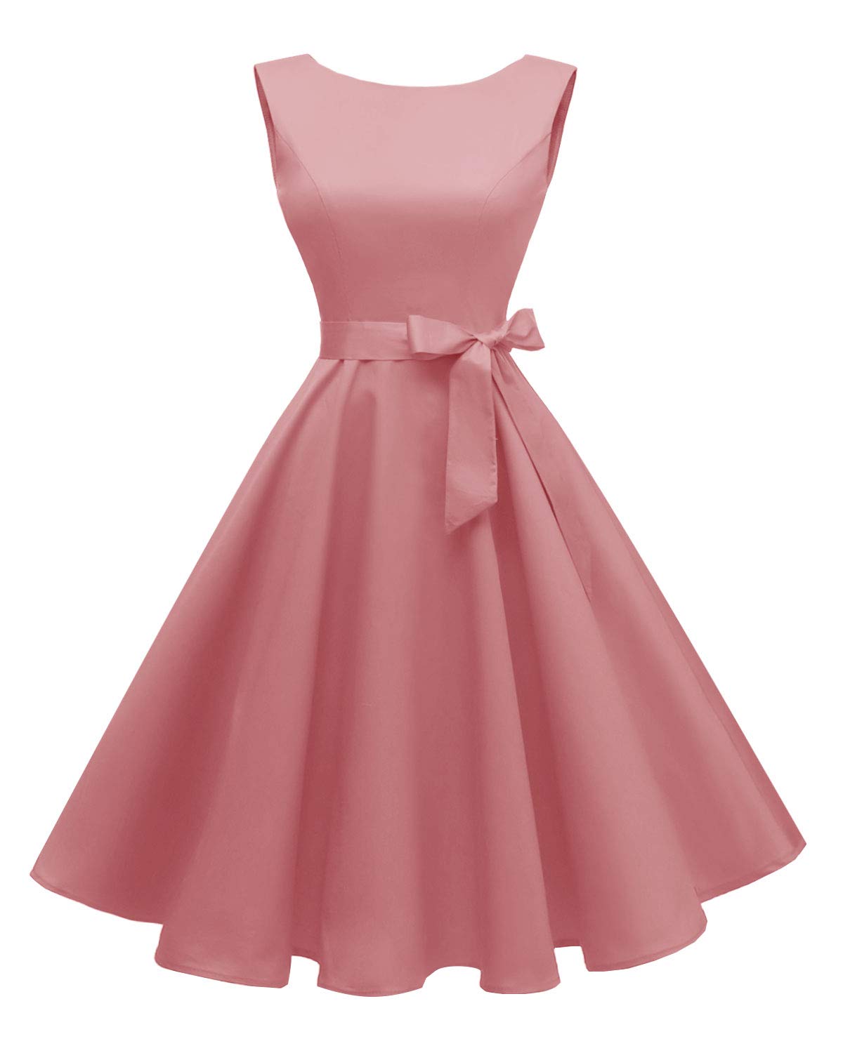 Women's Boatneck Sleeveless Swing Vintage 1950s Cocktail Dress