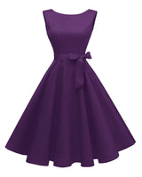 Women's Boatneck Sleeveless Swing Vintage 1950s Cocktail Dress