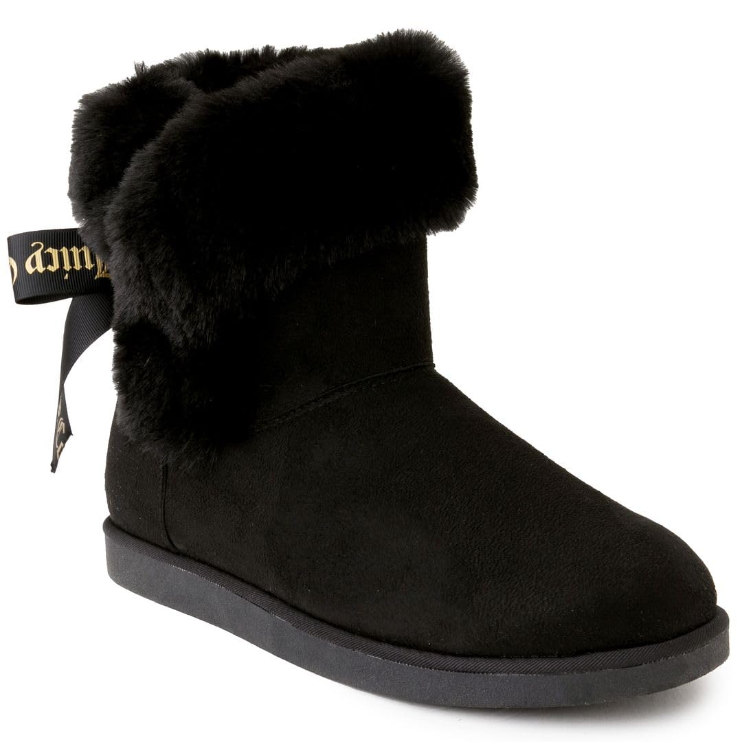 Juicy Couture Women's Slip-On Winter Snow Boots | Faux Fur Lined | Warm Fashion Booties | Sizes 5–12