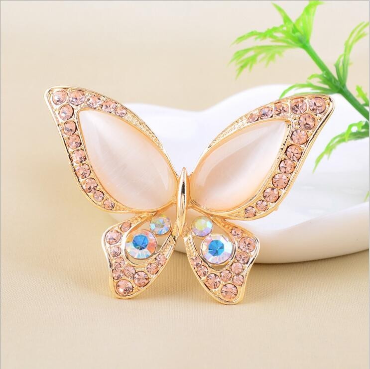 Women’s Butterfly Brooch – Gemstone Inlay Pin Accessory - Dazzling Beauty Solution