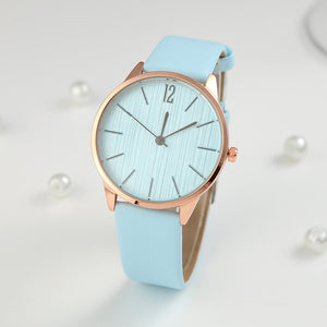 Elegant Women’s Quartz Watch – Minimalist Round Dial, Faux Leather Strap - Dazzling Beauty Solution