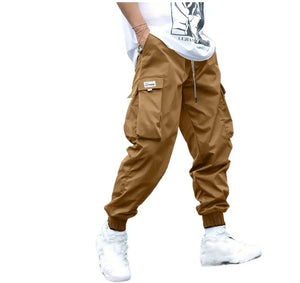 Men’s Winter Multi-Pocket Cargo Pants – Casual Hip-Hop Drawstring Streetwear Trousers - Dazzling Beauty Solution