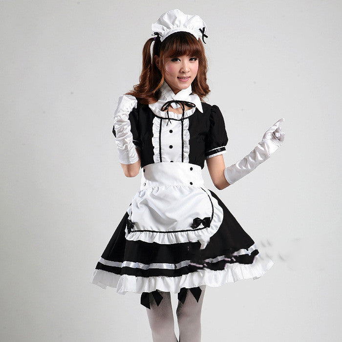 Black and white maid anime costume - Dazzling Beauty Solution