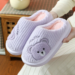 EVA Thick-soled Cotton Slippers Cartoon Bear Plush Cotton Slippers - Dazzling Beauty Solution