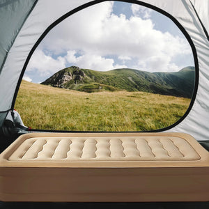 18In Queen Air Mattress with Headboard, Inflatable Mattress Airbed for Camping