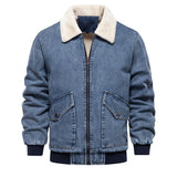 Men's Plush Denim Jacket In European Size - Dazzling Beauty Solution