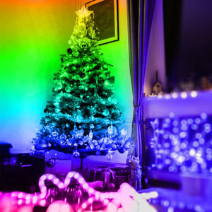 Battery Powered LED Strip Lights 13.2Ft, LED Lights Battery Operated Color Changing Music Sync App Remote Control RGB USB Led for TV, Party, Room Decoration