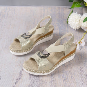 Women's Summer New Hemp Rope Wedge Light Bottom Peep Toe Sandals - Dazzling Beauty Solution