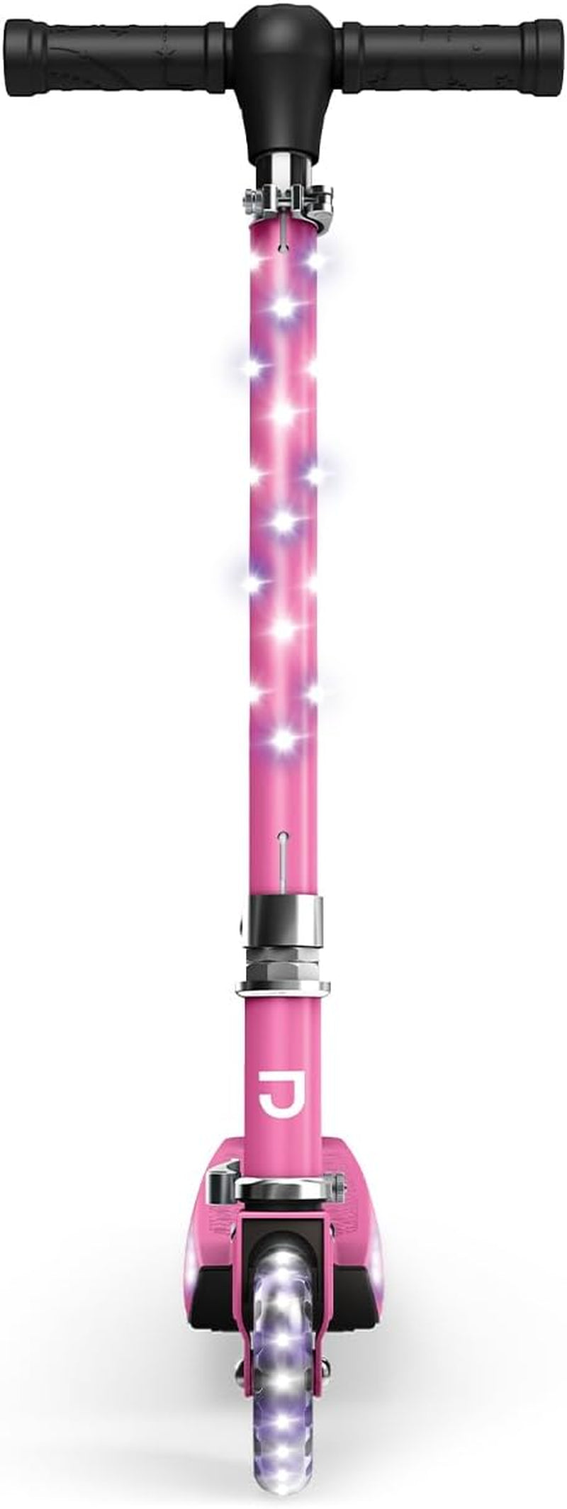 2-Wheel Light-Up Kick Scooter, Light up Deck and Wheels, Height Adjustable Handlebar, Rear Brake, Easy-Folding Mechanism, 4 or 6 Inch Wheels