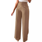 Women's High Waist Wide-Leg Pants - Straight Leg Trousers