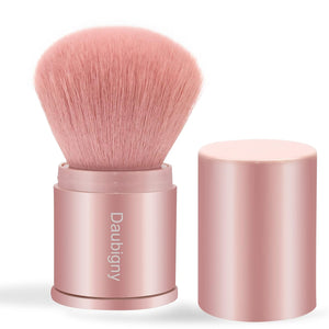 Retractable Kabuki Makeup Brush, Powder Brushes Foundation Travel Foundation Brush for Blush Bronzer & Powder (Pink)
