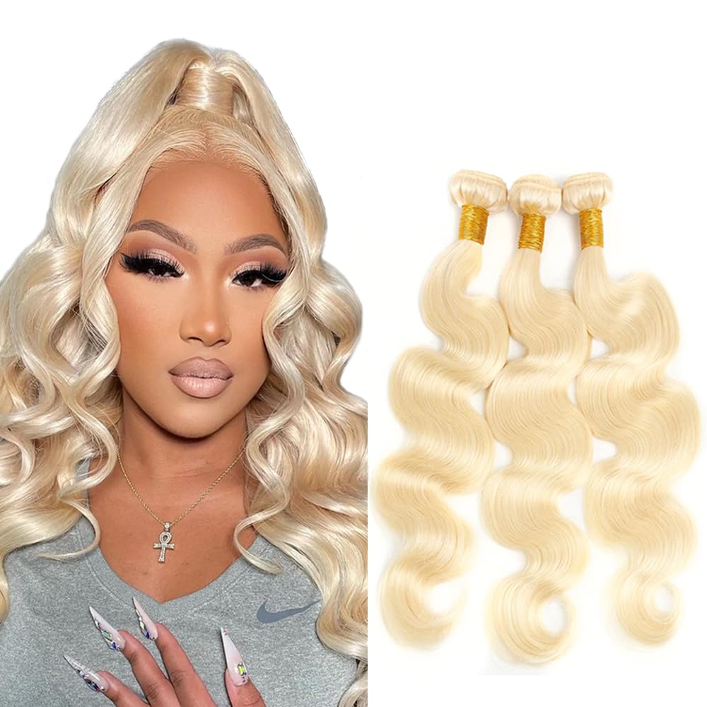 YOUNGHANN Brazilian P4/613 Body Wave Human Hair Bundles – Highlight Blonde Virgin Hair