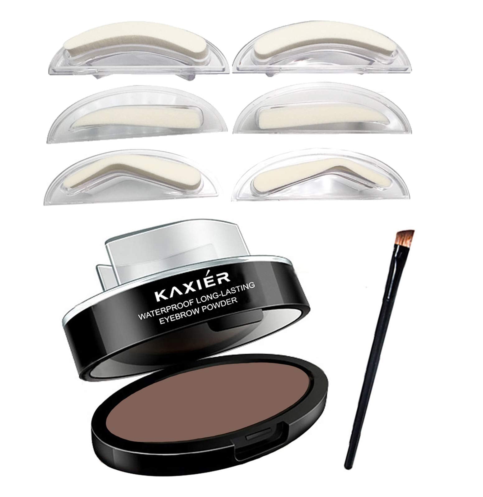 Waterproof Eyebrow Stamp Powder Kit with Stencils & Mirror