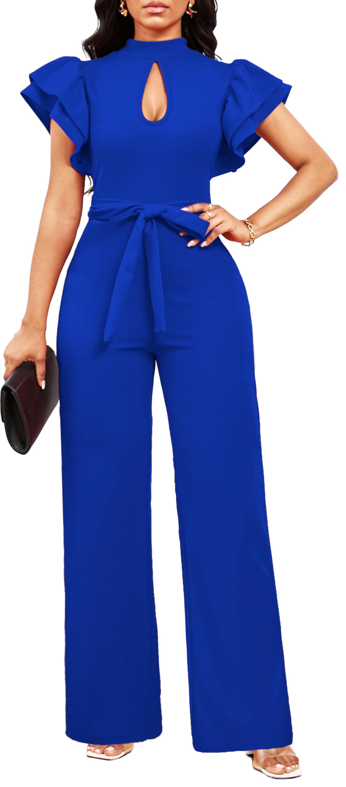 Women's Elegant Jumpsuit – Dressy Formal Long Pants Business Jumpsuit