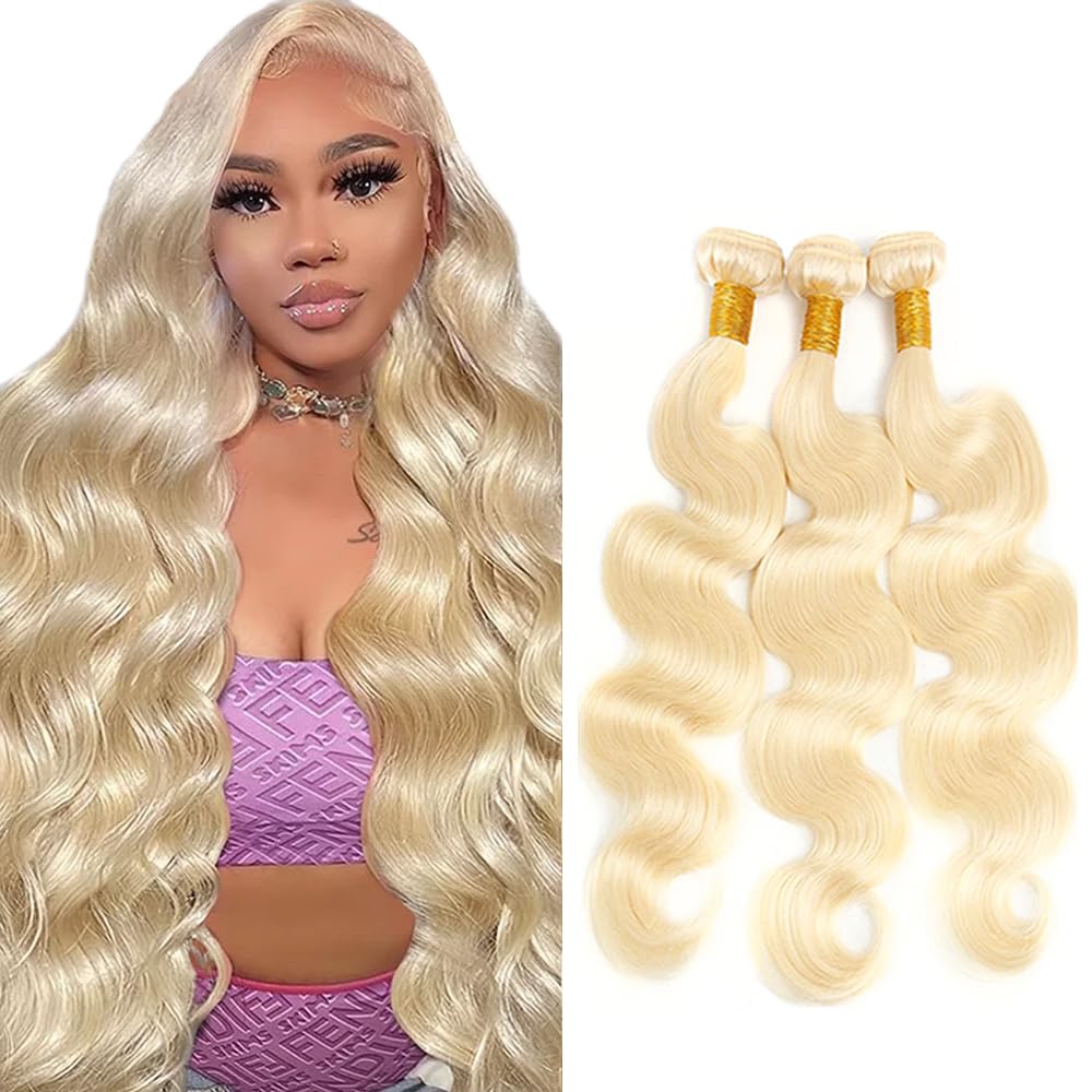 YOUNGHANN Brazilian P4/613 Body Wave Human Hair Bundles – Highlight Blonde Virgin Hair