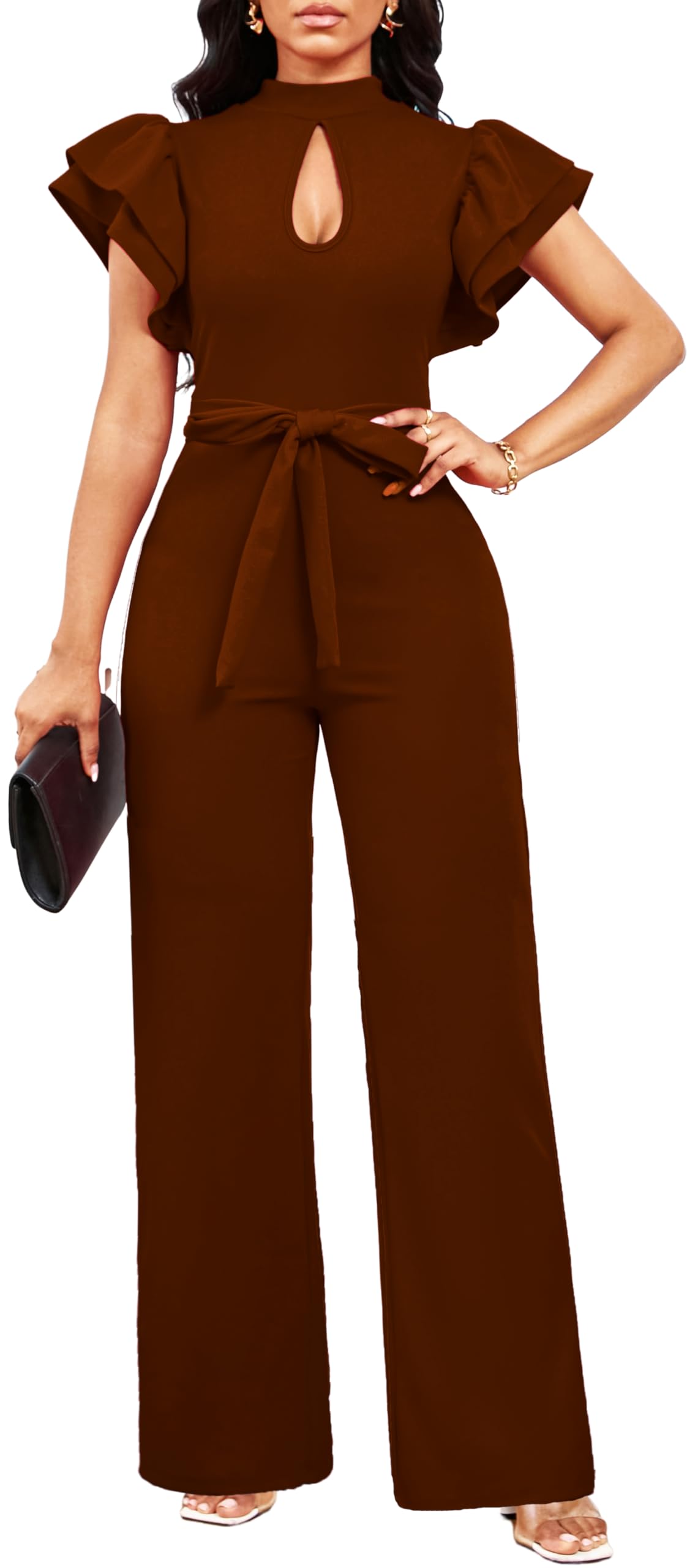 Women's Elegant Jumpsuit – Dressy Formal Long Pants Business Jumpsuit