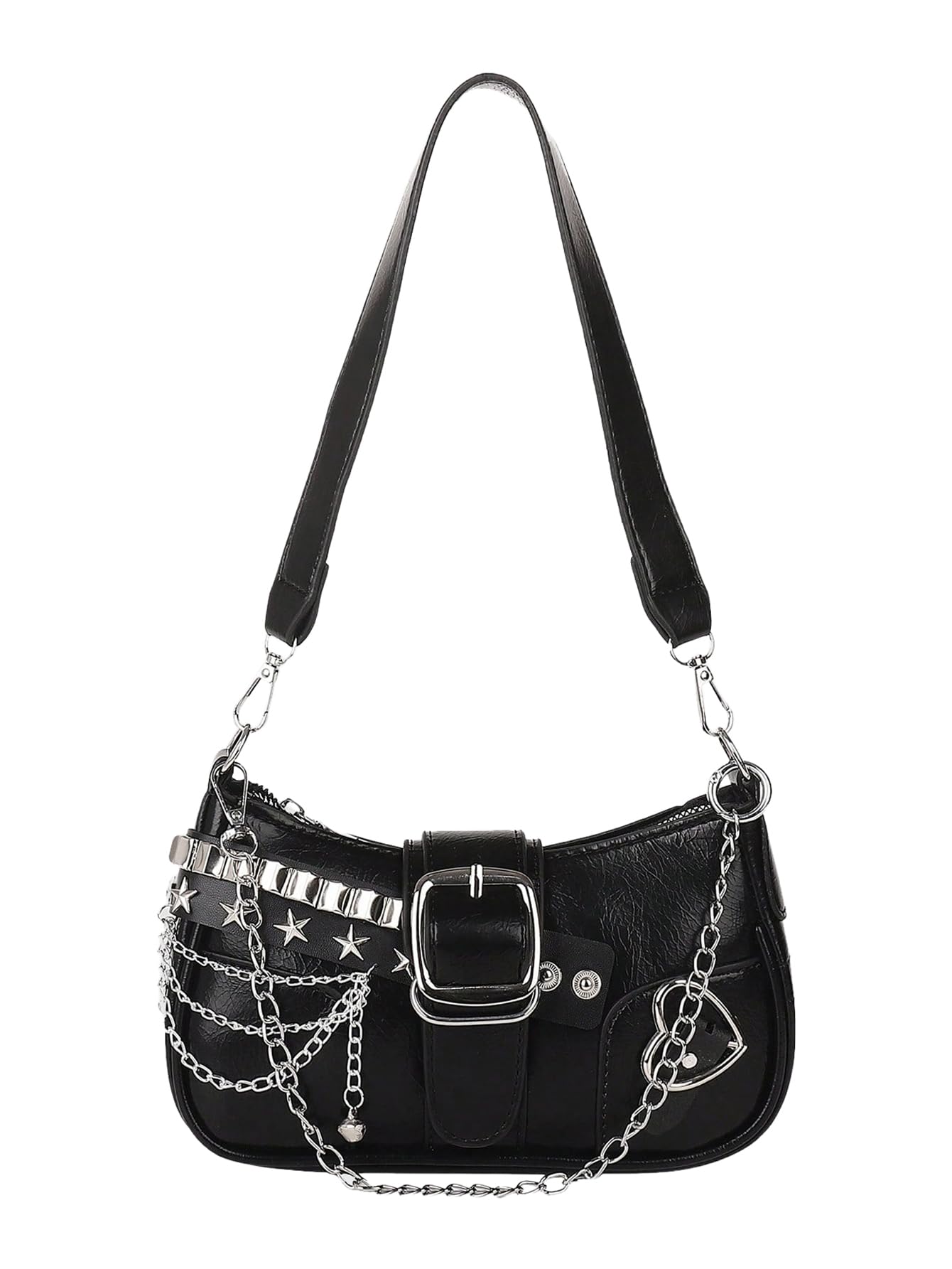 Verdusa Women's Y2K Star Mini Chain Hobo Bag | PU Leather Shoulder Purse | 21 Colors