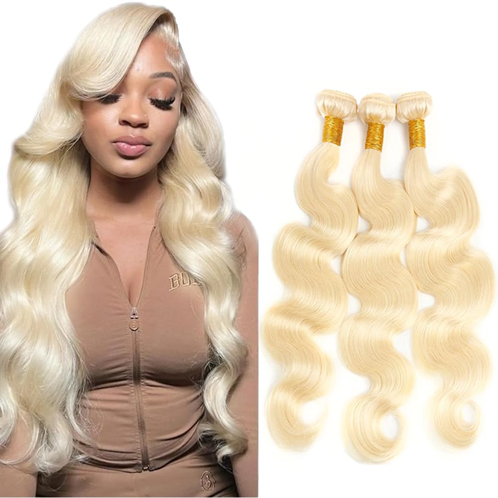 YOUNGHANN Brazilian P4/613 Body Wave Human Hair Bundles – Highlight Blonde Virgin Hair