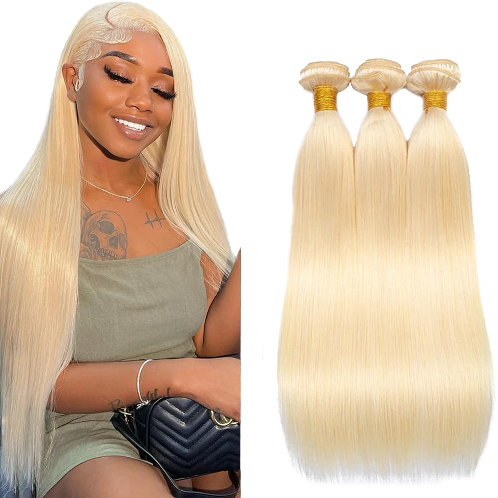 YOUNGHANN Brazilian P4/613 Body Wave Human Hair Bundles – Highlight Blonde Virgin Hair