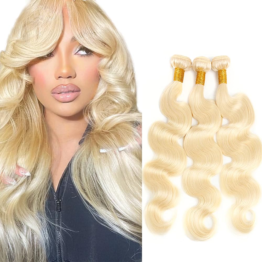 YOUNGHANN Brazilian P4/613 Body Wave Human Hair Bundles – Highlight Blonde Virgin Hair