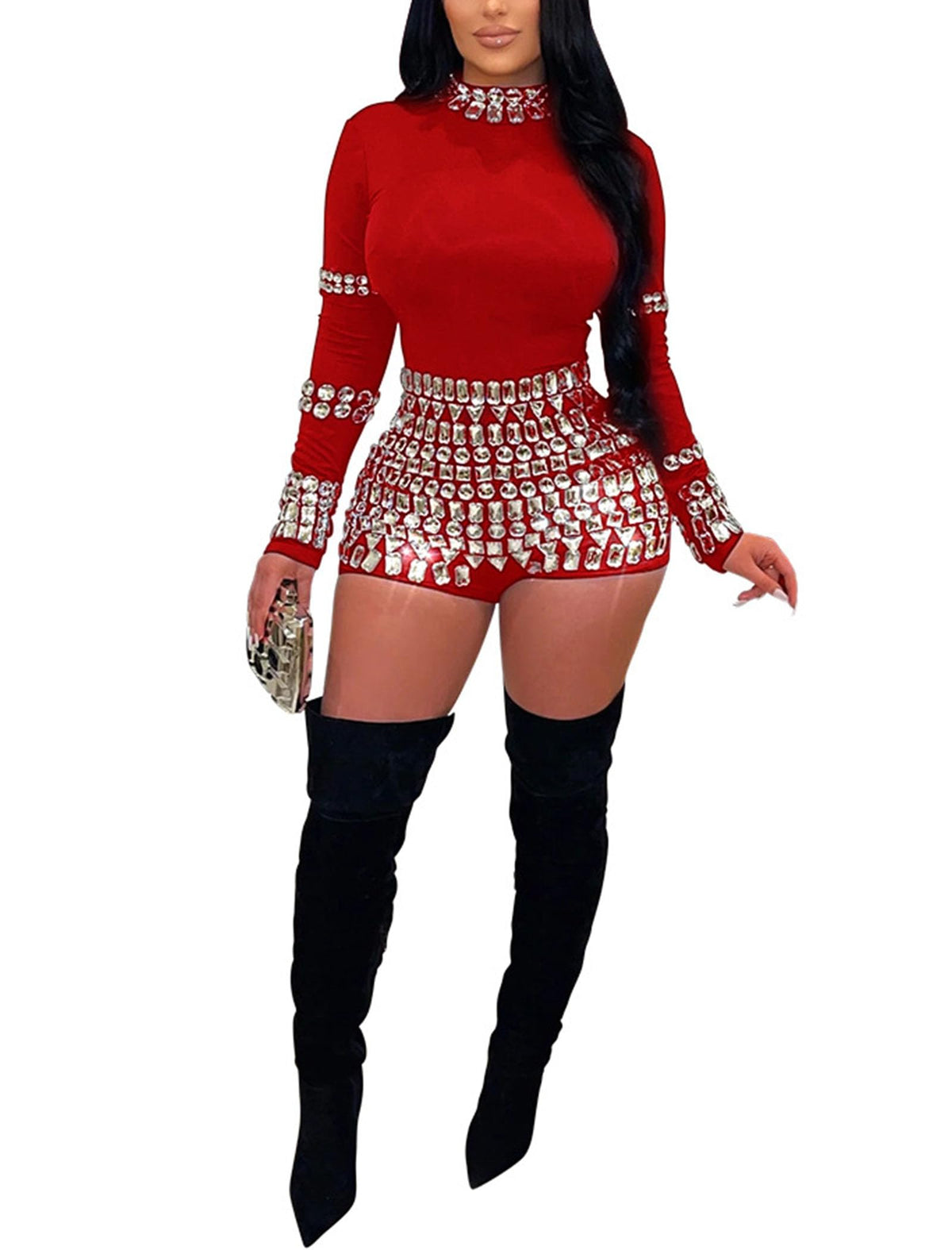 Chicyes Jumpsuits For Women One Piece Sexy Long Sleeve Birthday Outfits