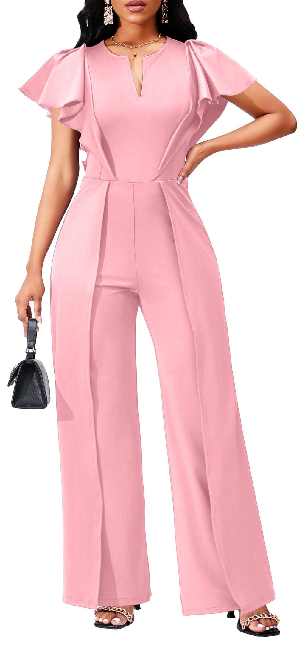 Women's Elegant Jumpsuit – Dressy Formal Long Pants Business Jumpsuit