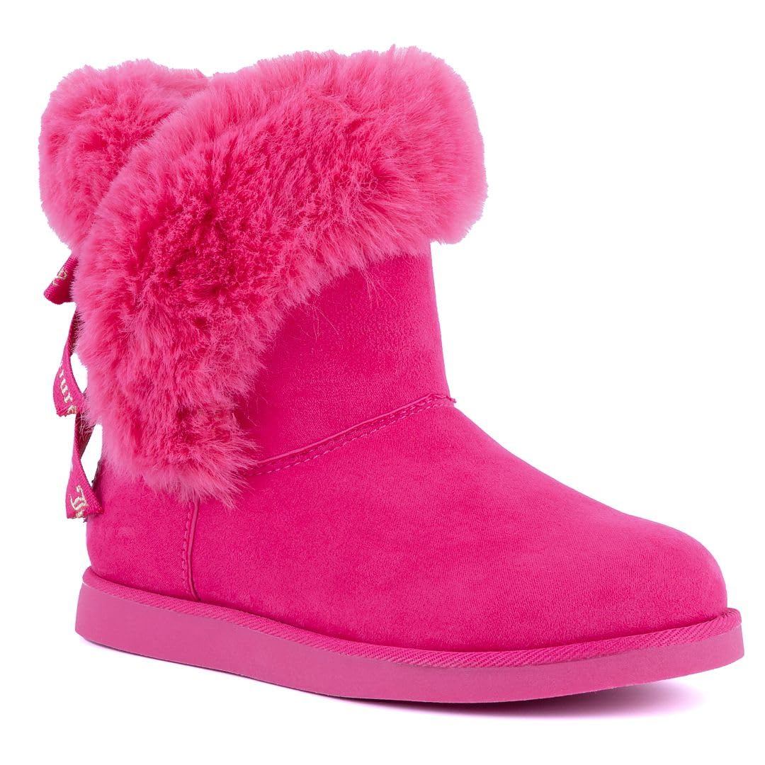 Juicy Couture Women's Slip-On Winter Snow Boots | Faux Fur Lined | Warm Fashion Booties | Sizes 5–12