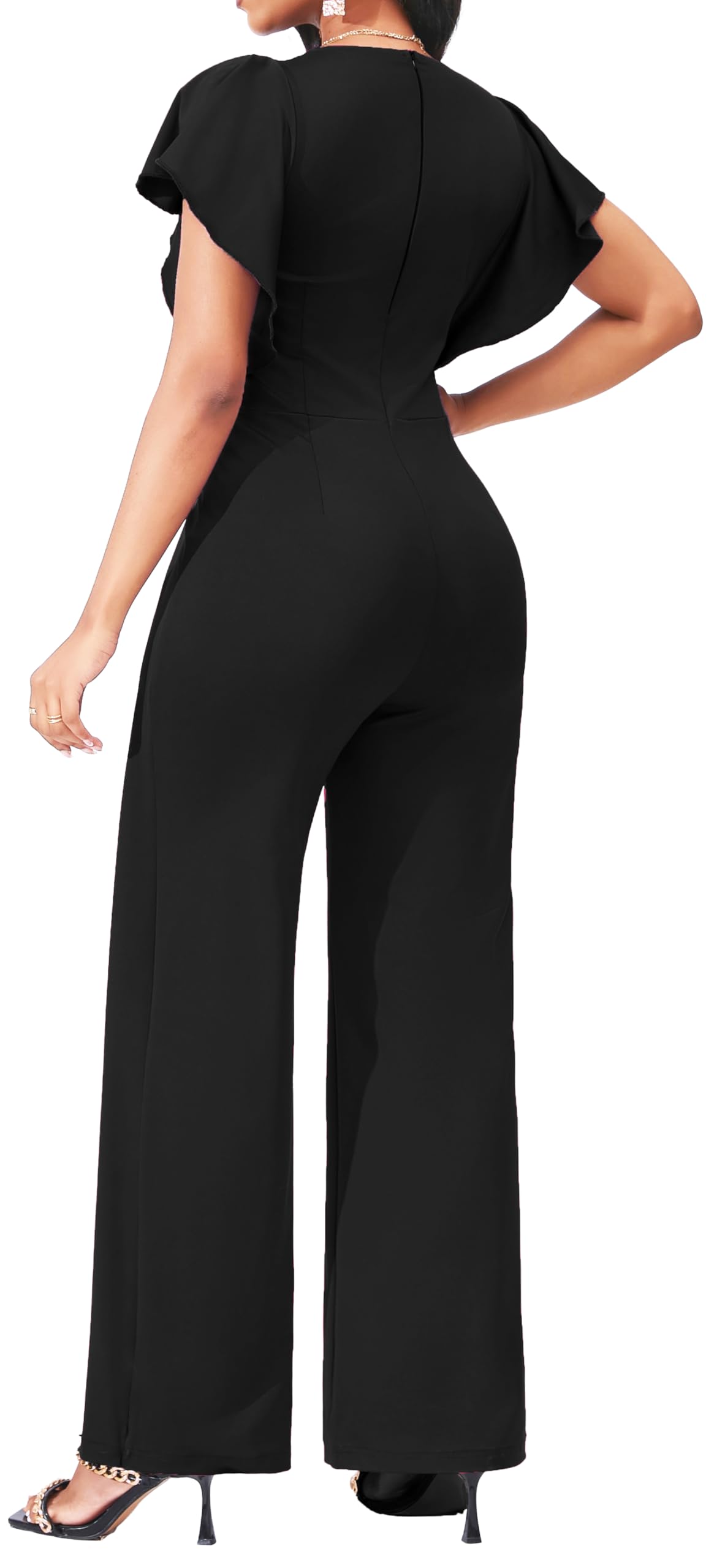 Women's Elegant Jumpsuit – Dressy Formal Long Pants Business Jumpsuit
