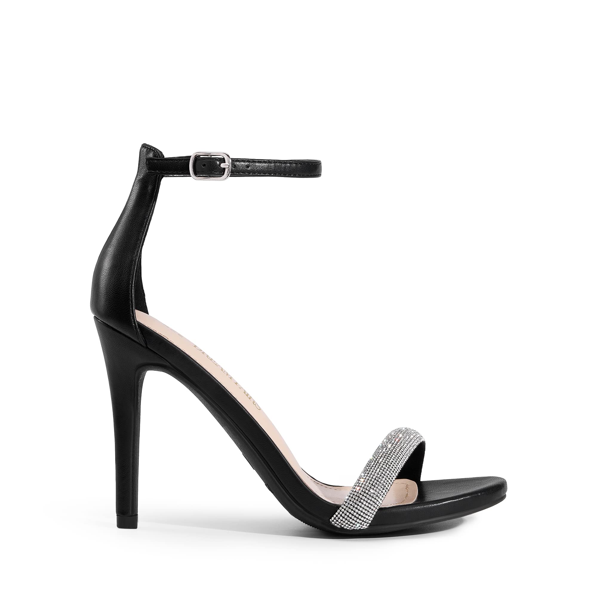 DREAM PAIRS Women's Stiletto Heels Sandals - Open Toe Ankle Strap High Heels