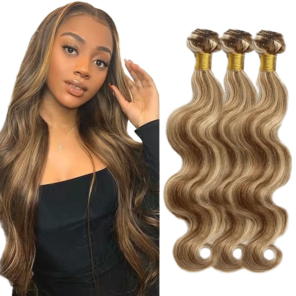 YOUNGHANN Brazilian P4/613 Body Wave Human Hair Bundles – Highlight Blonde Virgin Hair