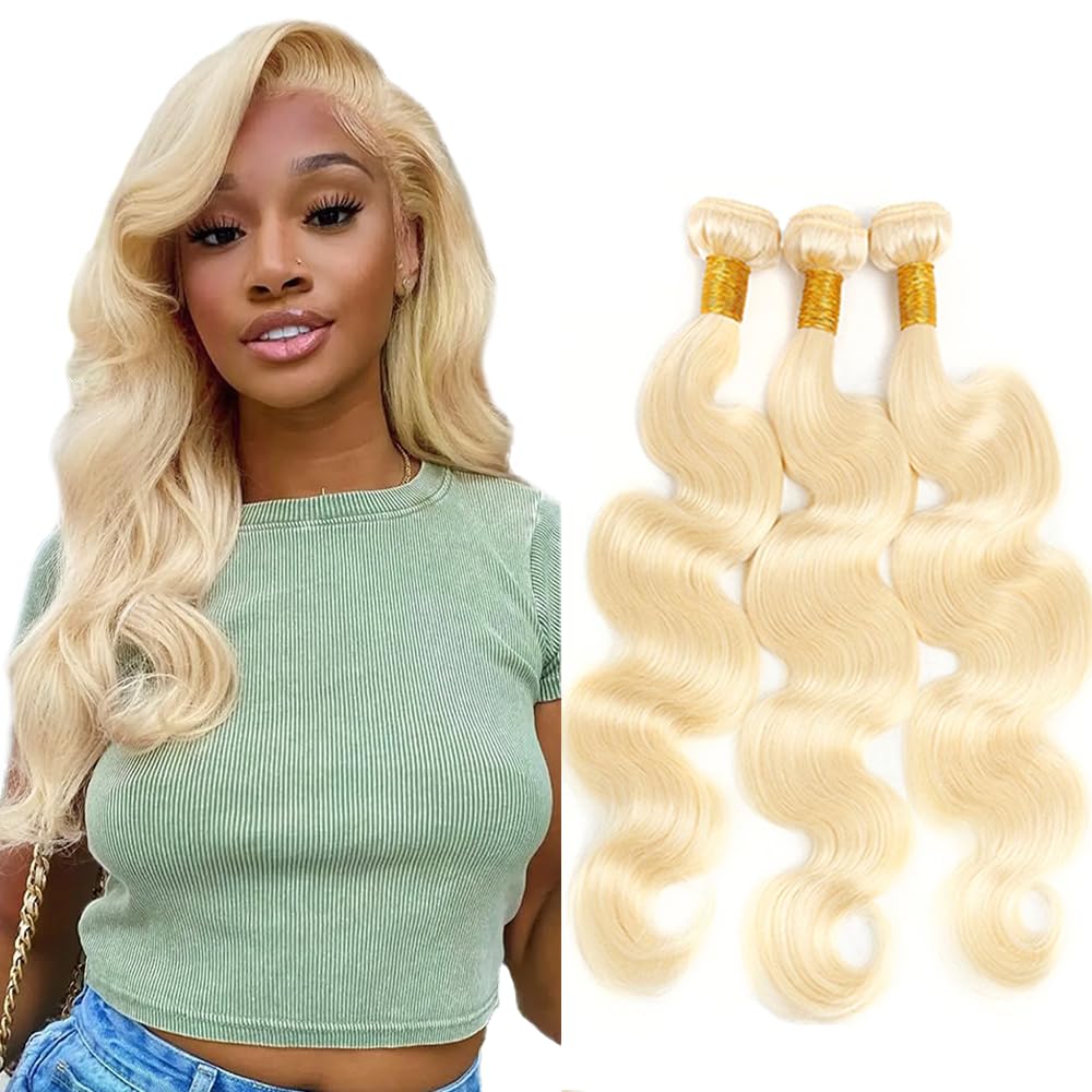 YOUNGHANN Brazilian P4/613 Body Wave Human Hair Bundles – Highlight Blonde Virgin Hair