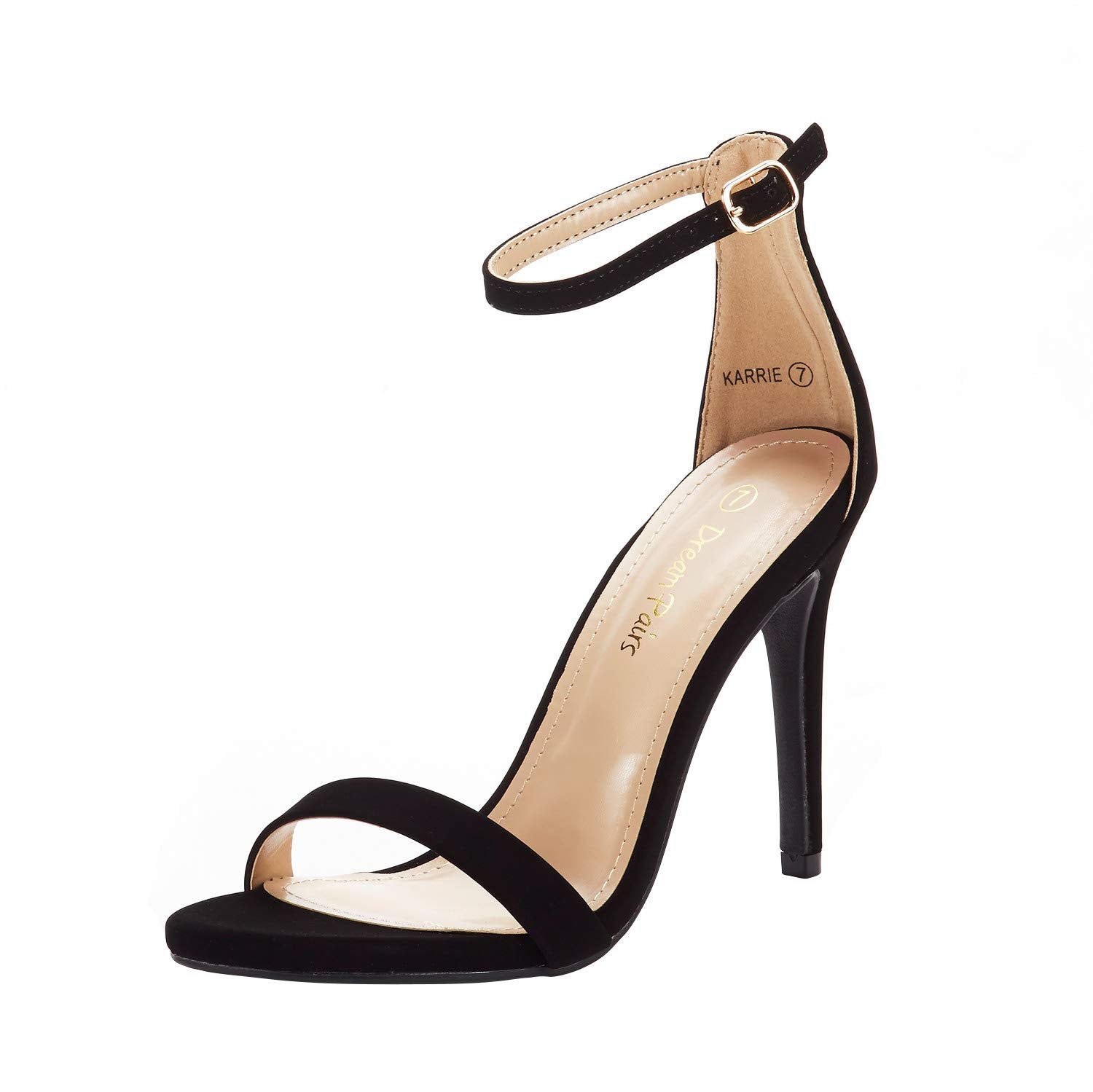 DREAM PAIRS Women's Stiletto Heels Sandals - Open Toe Ankle Strap High Heels