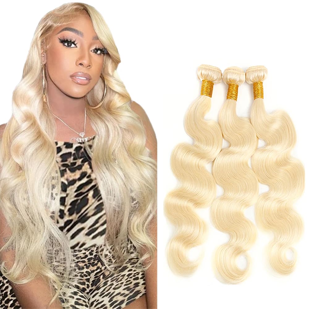 YOUNGHANN Brazilian P4/613 Body Wave Human Hair Bundles – Highlight Blonde Virgin Hair
