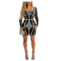 Crystal Mesh Rhinestone Bodycon Dress – Luxe Sheer Evening Gown